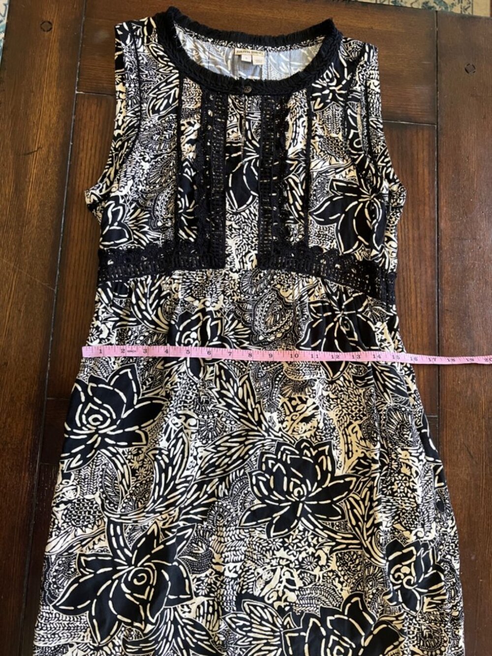 Holding Horses Suraja Black Dress Lotus Floral Crochet Lace Anthropologie sz 6 - Picture 9 of 10